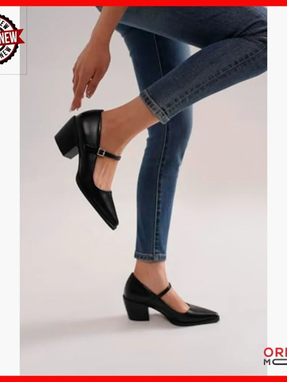 Mary Jane Heeled Pumps Chunky Block Heel Pointed Toe Dress Wedding Party Shoes